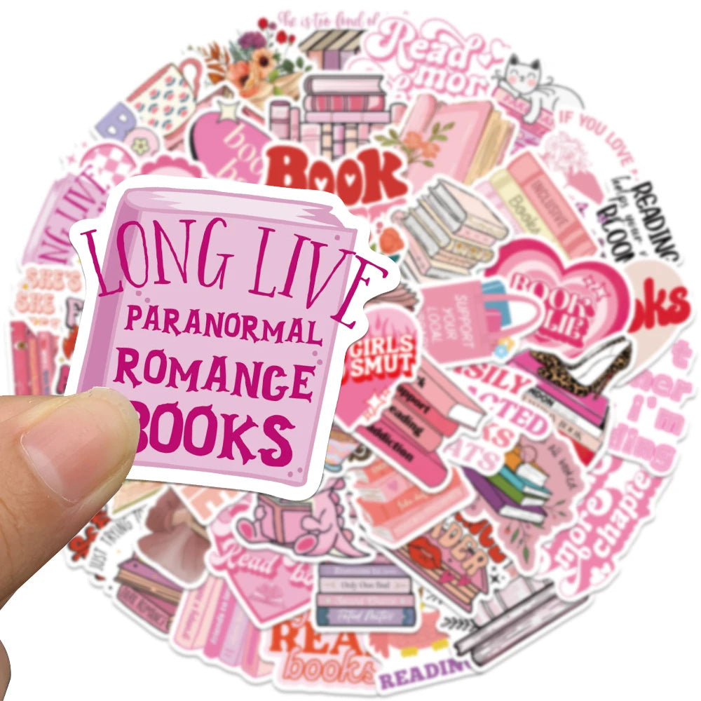 50PCS Pink Bookish Stickers