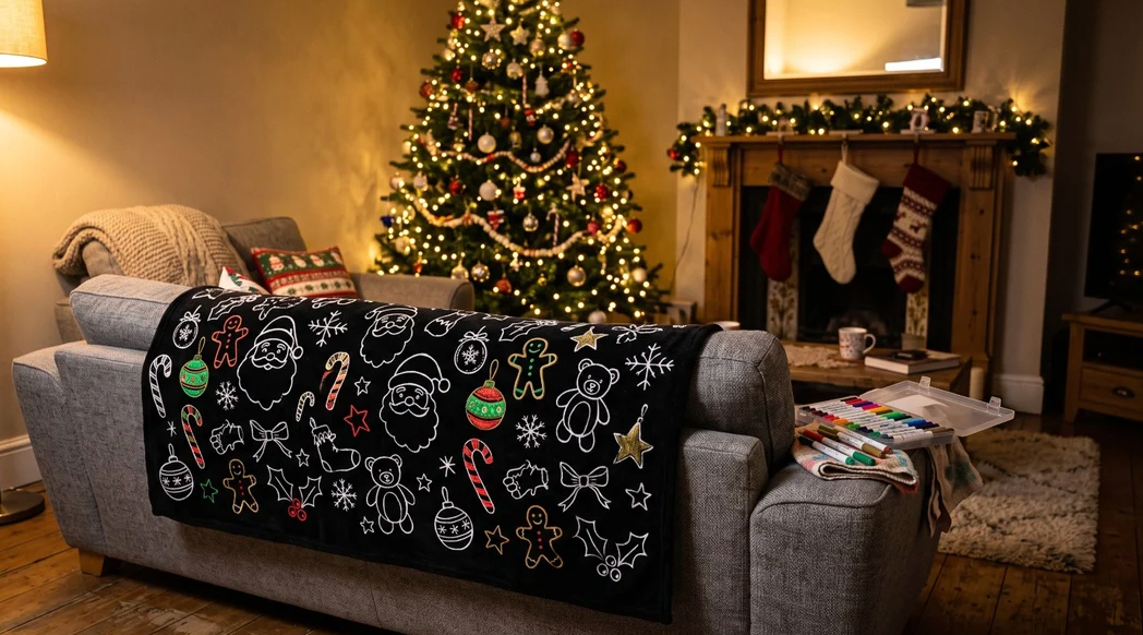 WhereBookShines™ Christmas Coloring Blanket